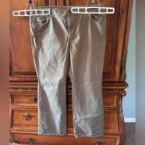Chico's Olive-Tone Straight Leg Chinos